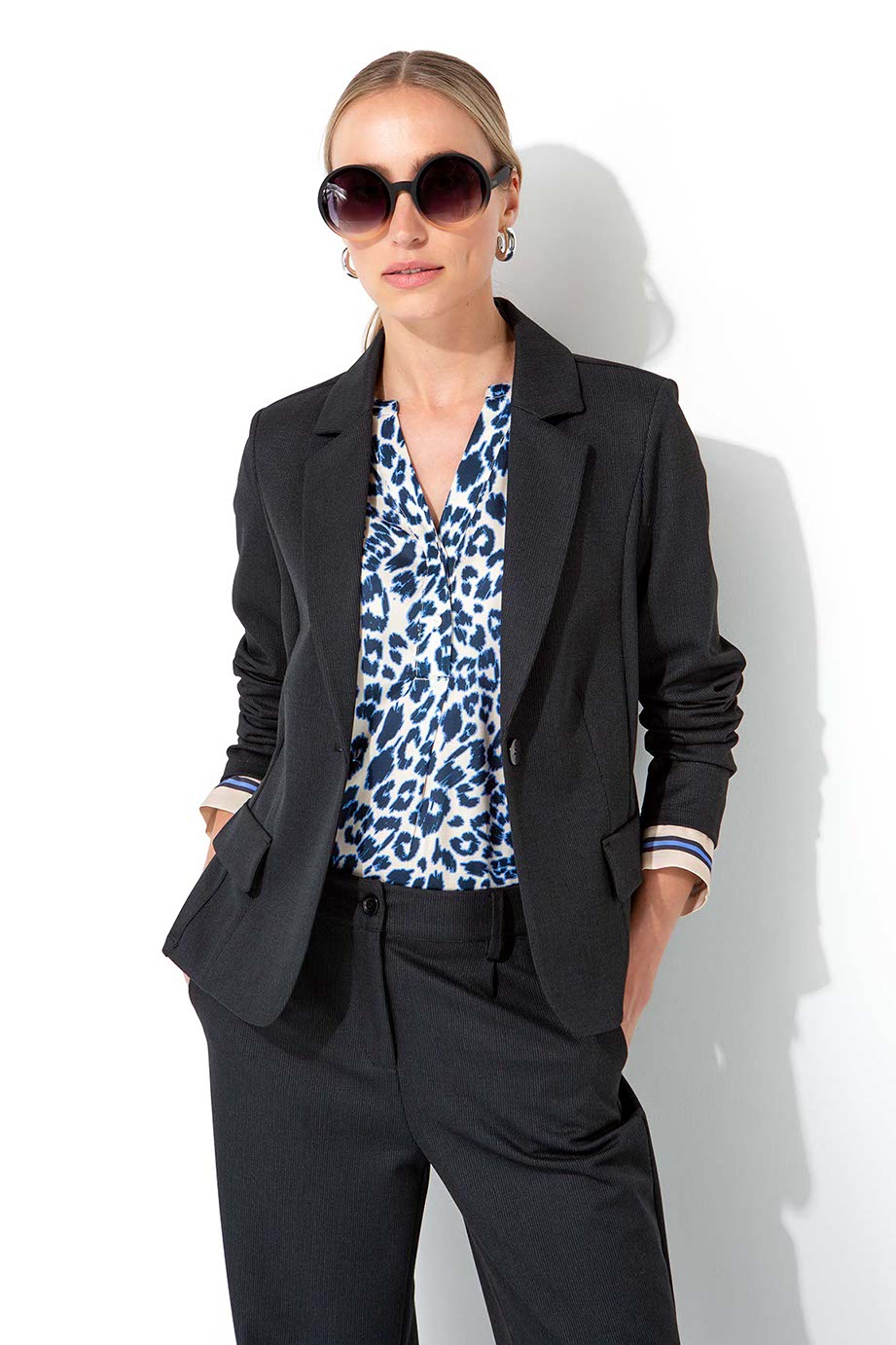 Blazer 1-Knopf in Heavy Jersey Topseller | Navy