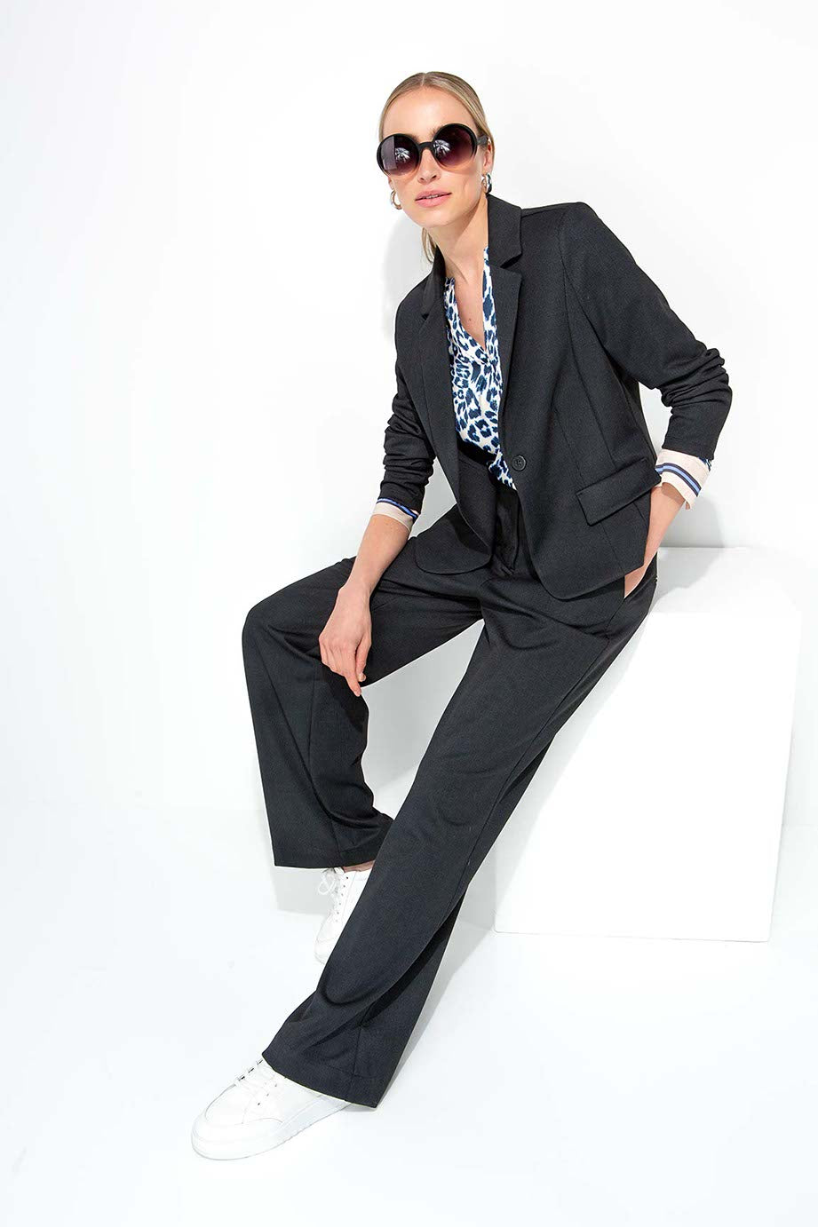 Blazer 1-Knopf in Heavy Jersey Topseller | Navy