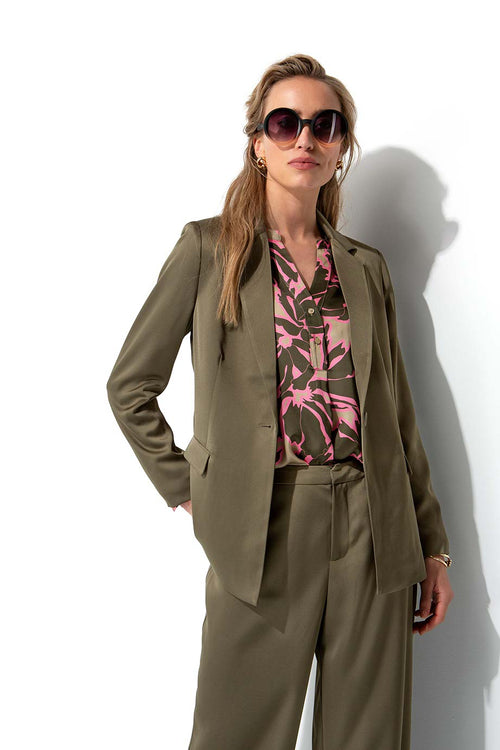 Blazer in Satin | Khaki
