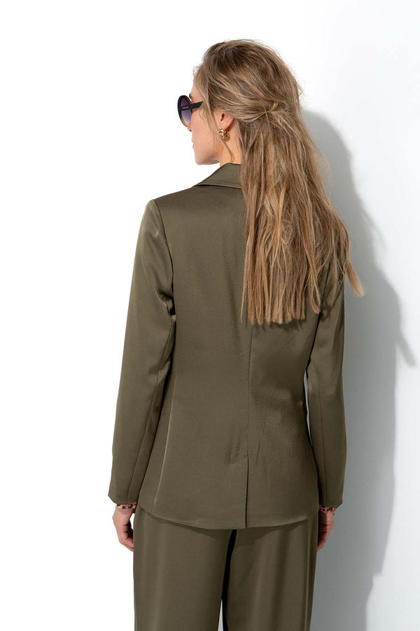 Blazer in Satin | Khaki