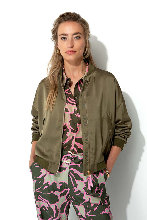 Blouson in Satin | Khaki