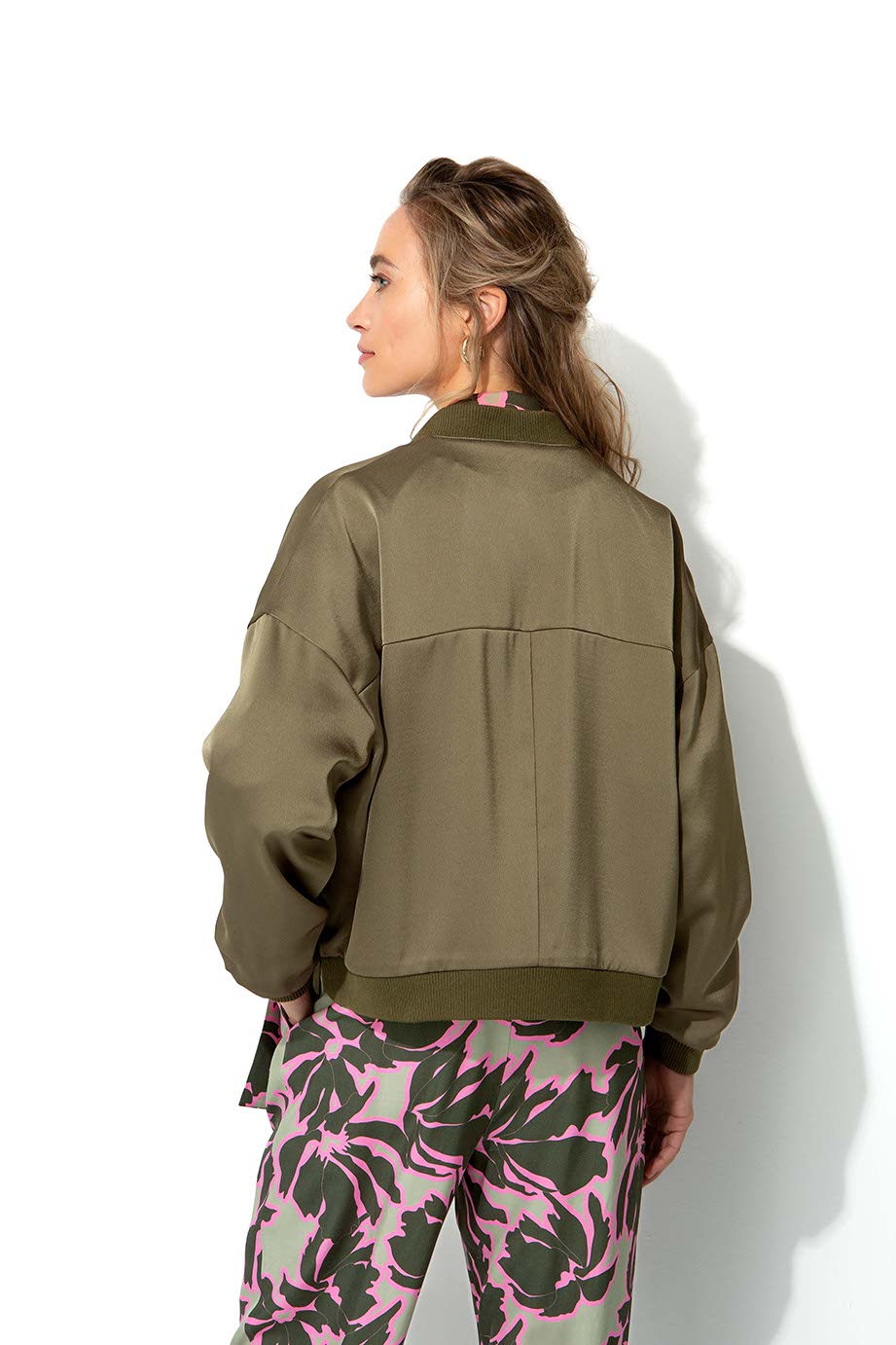 Blouson in Satin | Khaki
