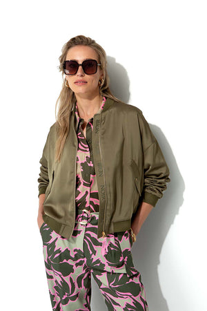 Blouson in Satin | Khaki