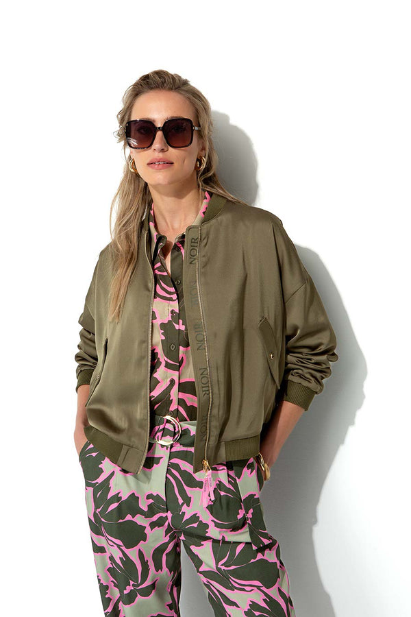 Blouson in Satin | Khaki