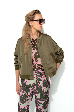 Blouson in Satin | Khaki