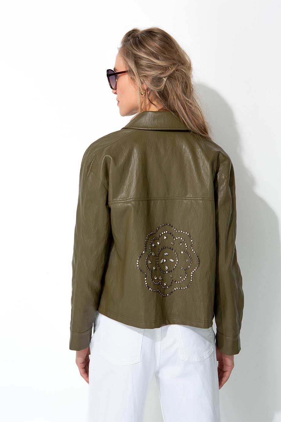 Kurzjacke aus veganem Leder