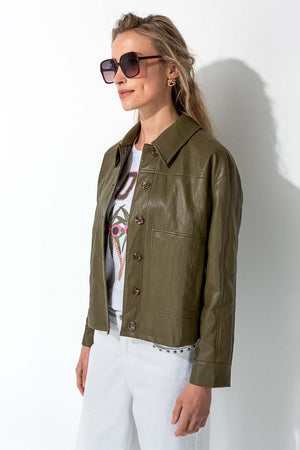 Kurzjacke aus veganem Leder