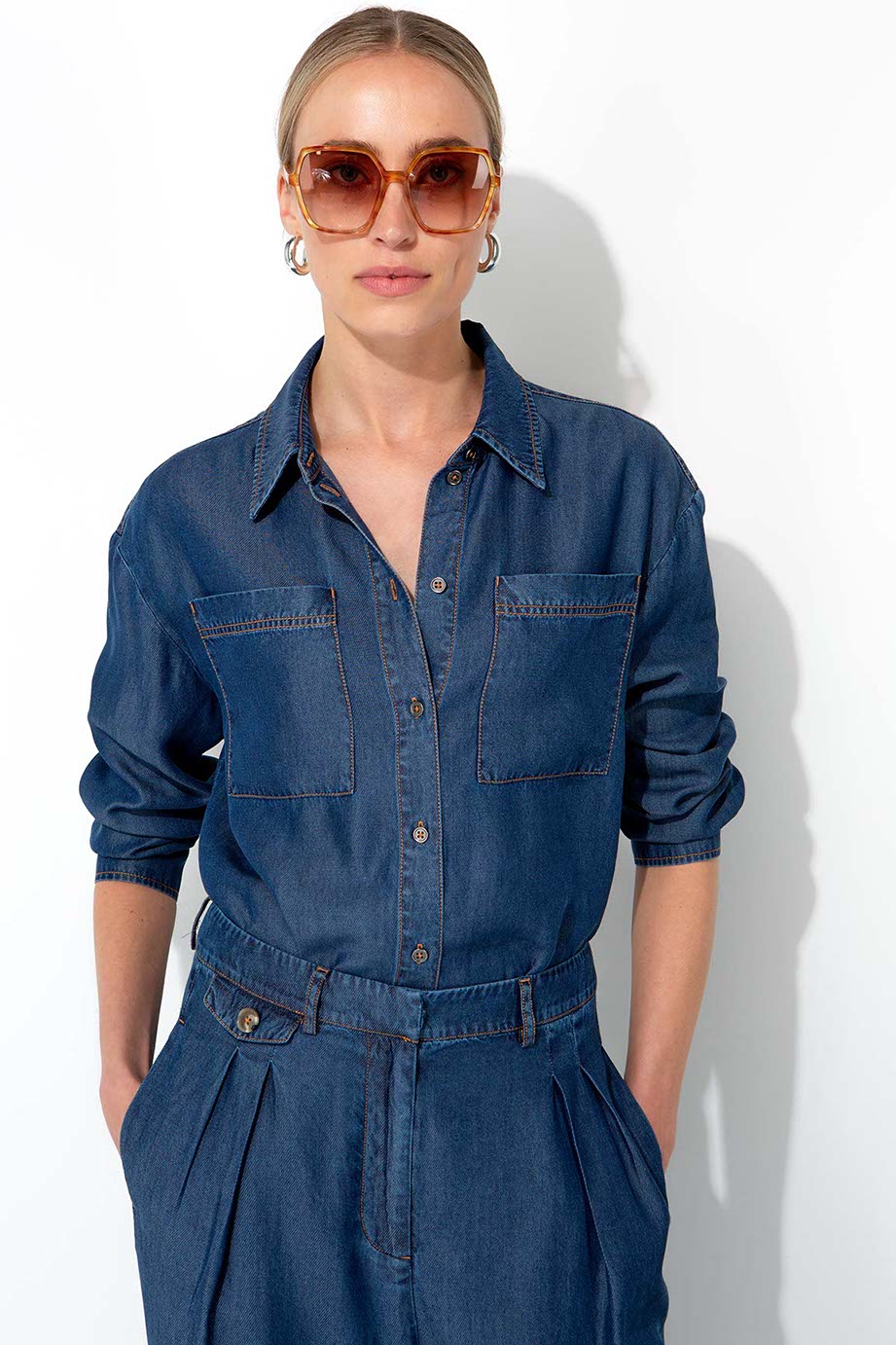 Hemdbluse in Lyocell Denim | Jeans