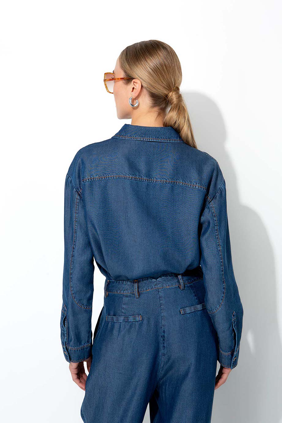 Hemdbluse in Lyocell Denim