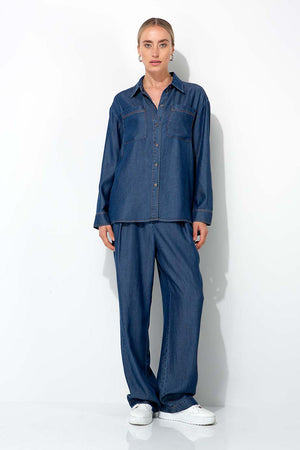 Hemdbluse in Lyocell Denim