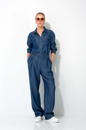 Hemdbluse in Lyocell Denim