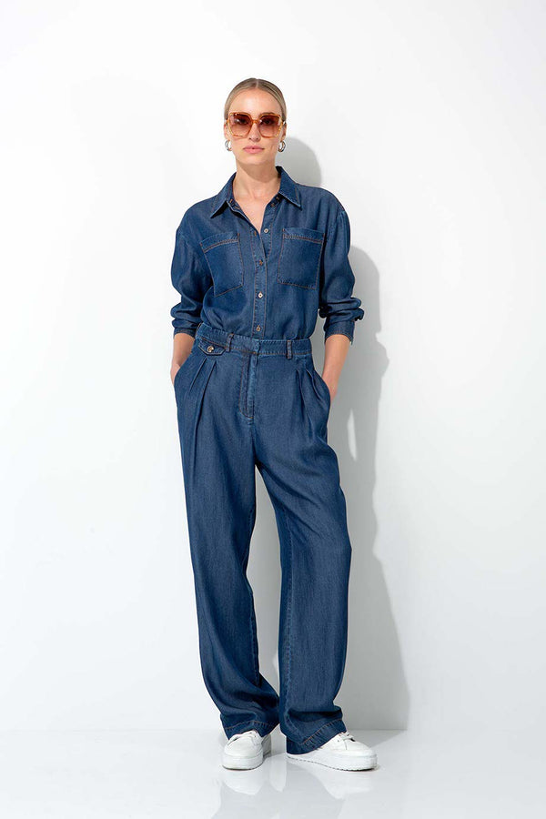Hemdbluse in Lyocell Denim