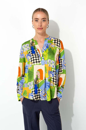Bluse in Viskose Satin
