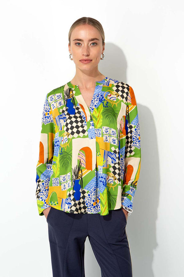 Bluse in Viskose Satin