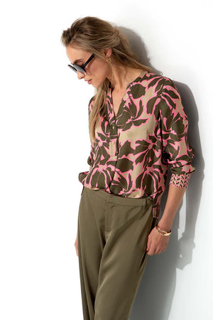 Bluse in Viskose Satin