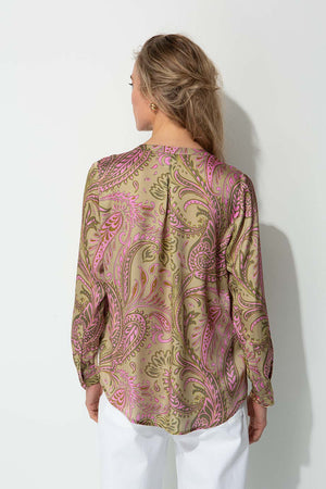 Bluse in Viskose Satin | Paisley