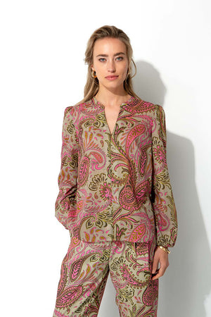 Bluse in Cotton Voile mit Print | Paisley