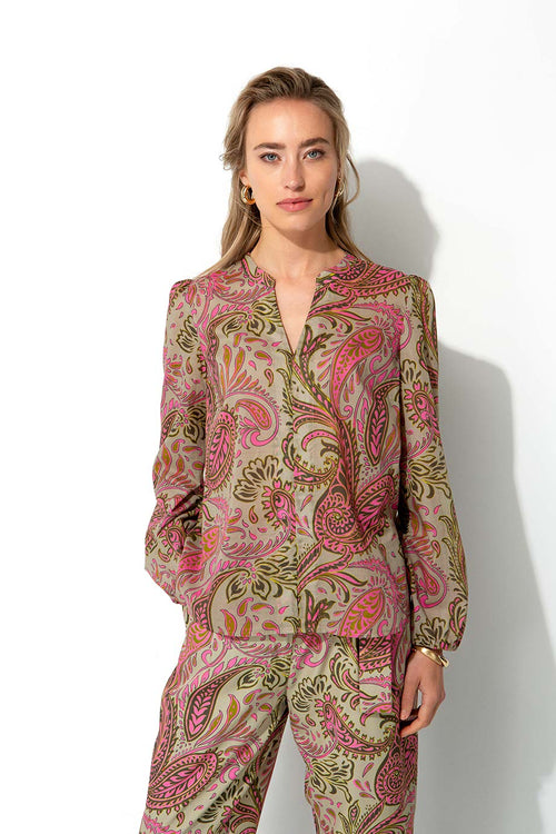 Bluse in Cotton Voile mit Print | Paisley