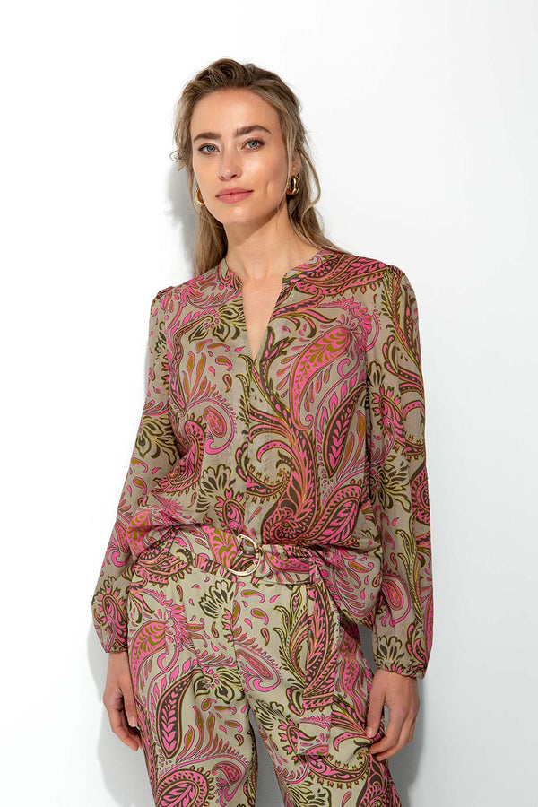 Bluse in Cotton Voile mit Print