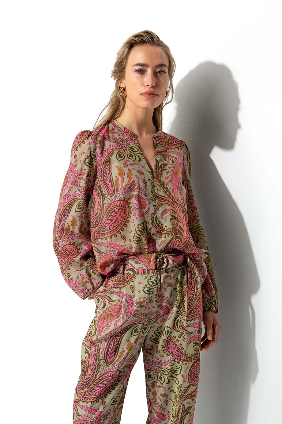 Bluse in Cotton Voile mit Print