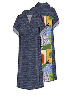 Kleid in Lyocell Denim mit Rückenprint