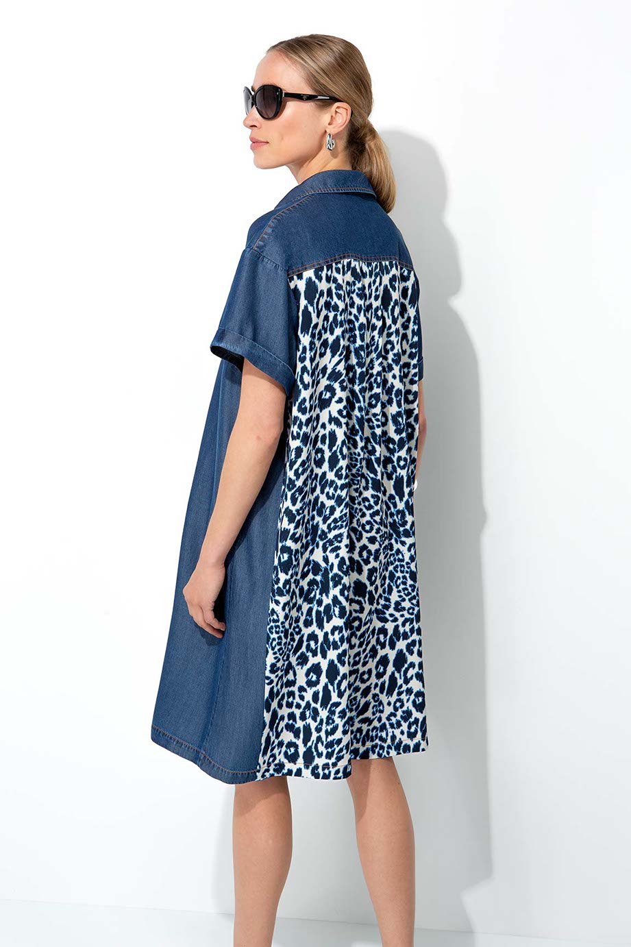 Kleid in Lyocell Denim mit Rückenprint | Blue Leo