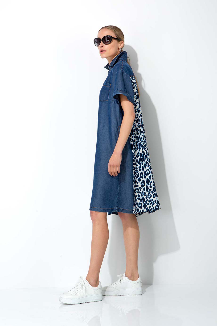 Kleid in Lyocell Denim mit Rückenprint