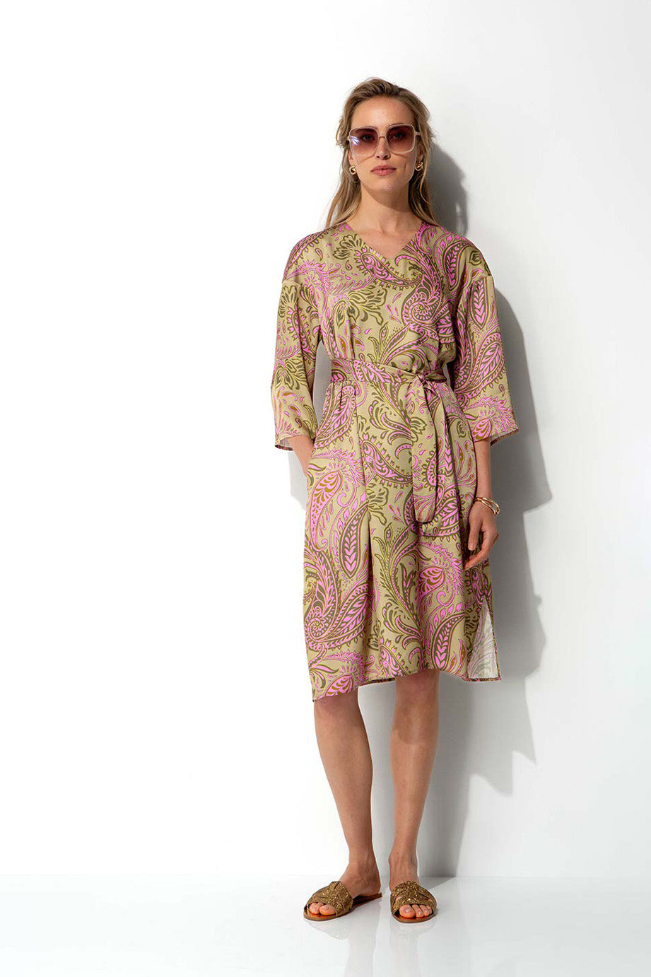 Kleid in Viskose Satin | Paisley