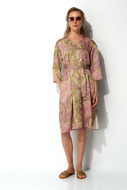 Kleid in Viskose Satin