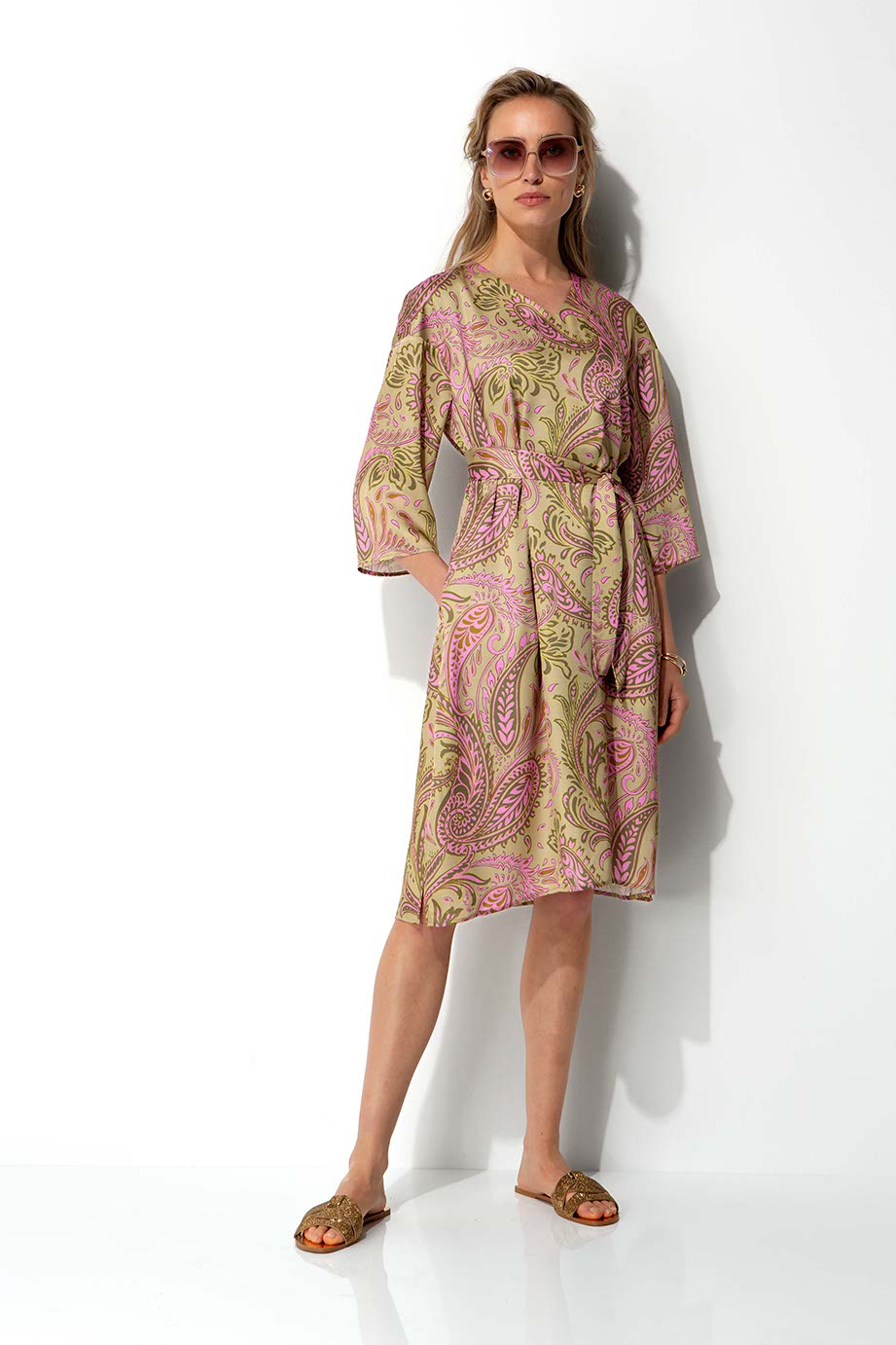 Kleid in Viskose Satin | Paisley