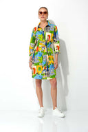Kleid in Cotton Stretch mit Print