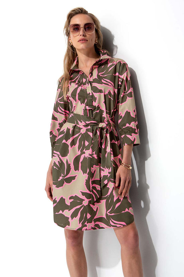 Kleid in Cotton Stretch mit Print