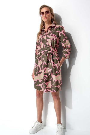 Kleid in Cotton Stretch mit Print