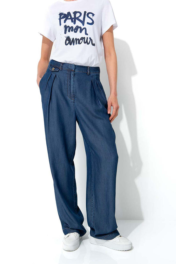 Hose in Lyocell-Denim