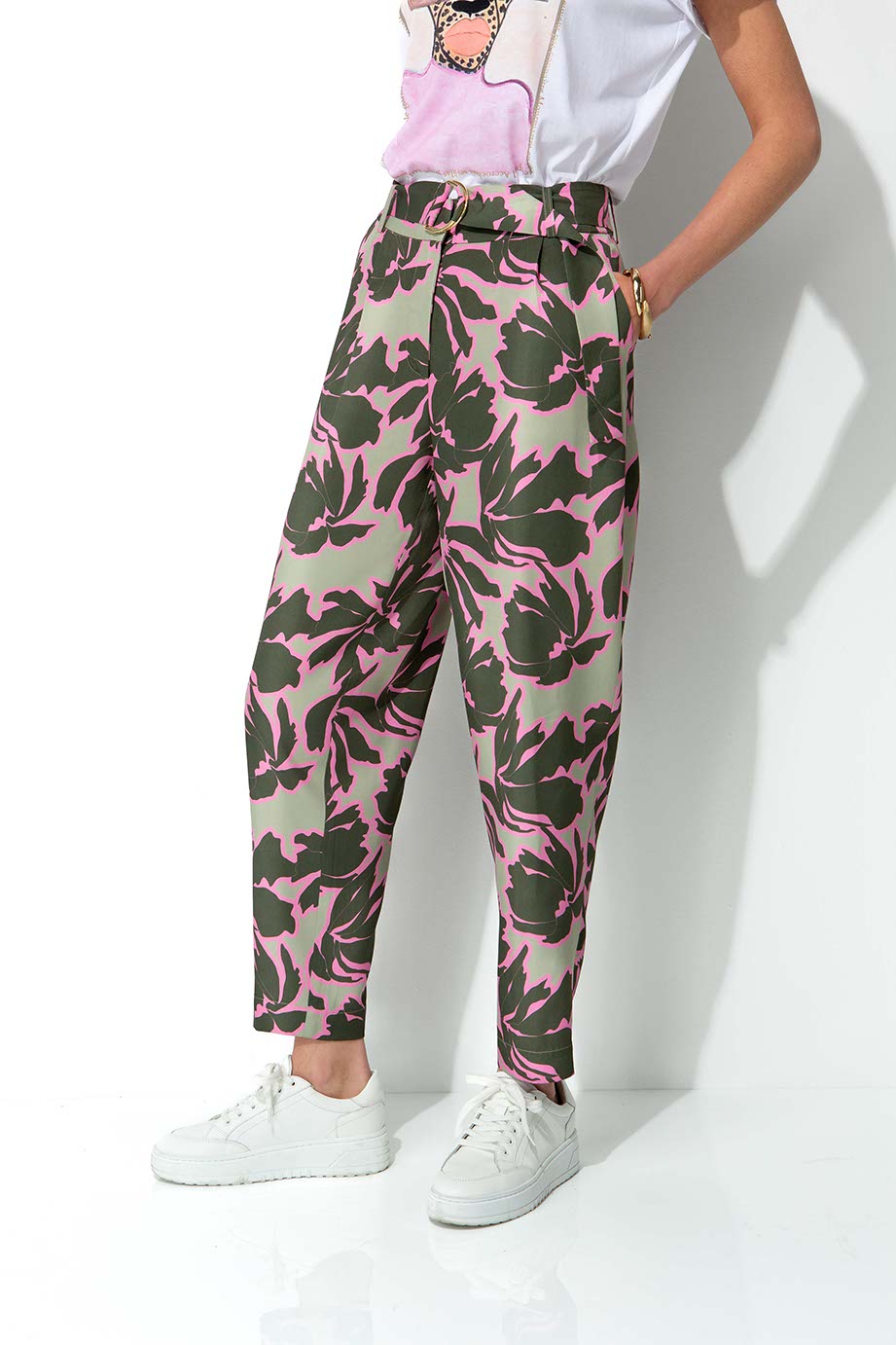 Hose mit Print | Olive Leaves Small