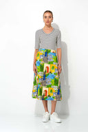 Rock in Cotton Stretch mit Print