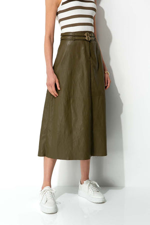 Rock in veganem Leder | Khaki