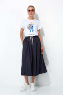 Nylon taffeta skirt | Navy