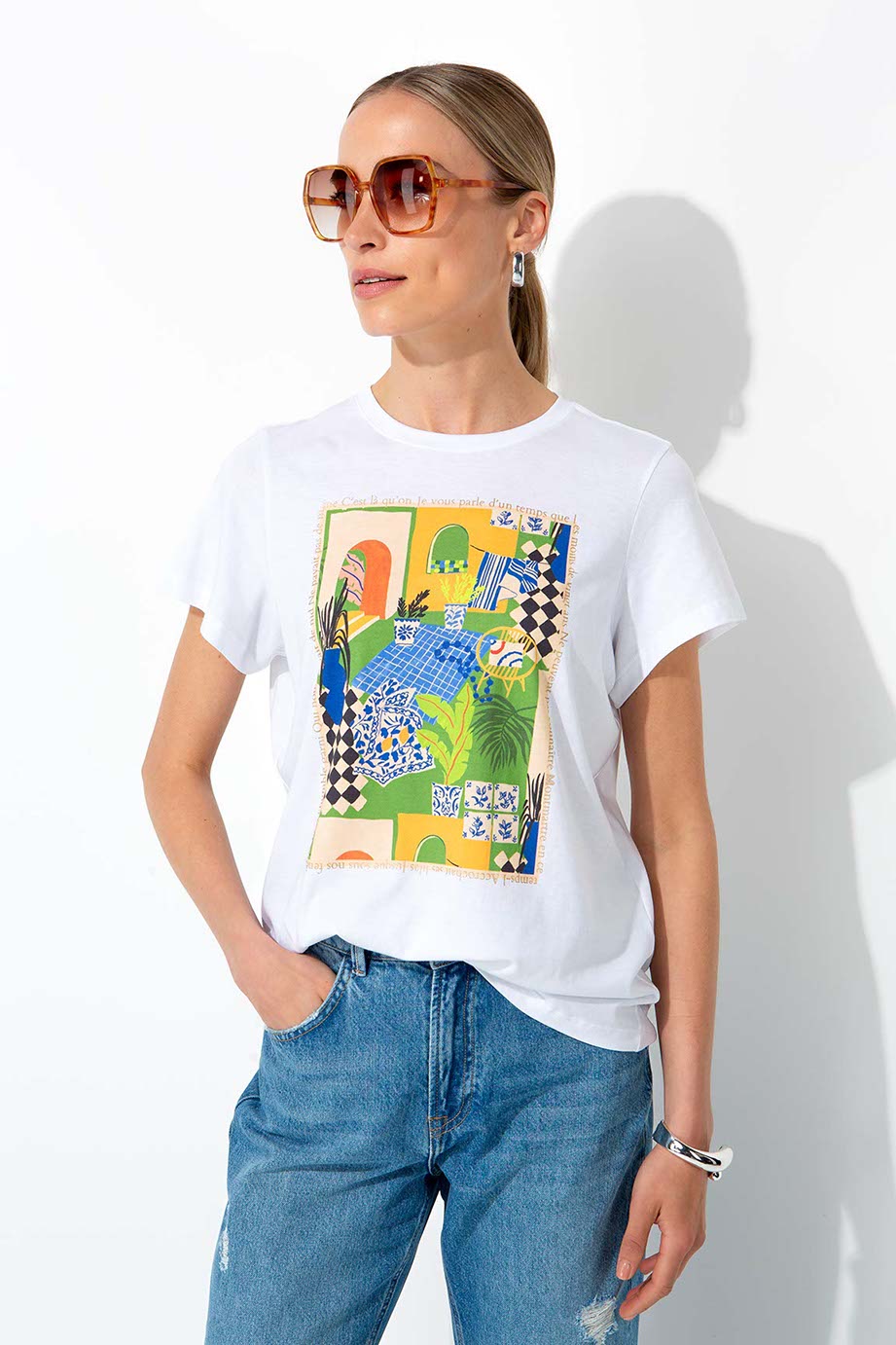 T-Shirt mit Placement Print