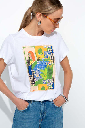 T-Shirt mit Placement Print
