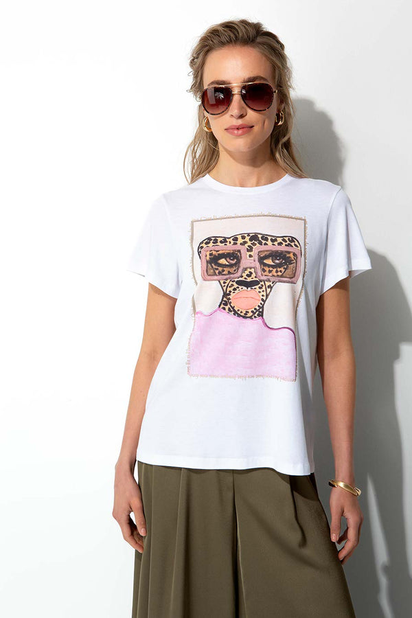 T-Shirt mit Placement Print | Sunny Leo