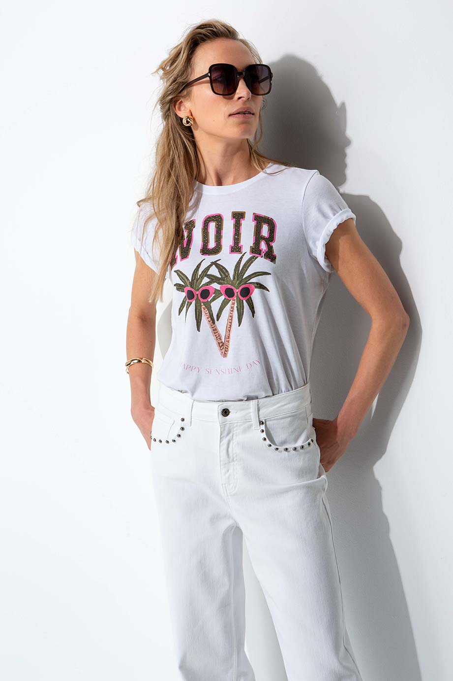 T-Shirt mit Placement Print | Sunny Palms