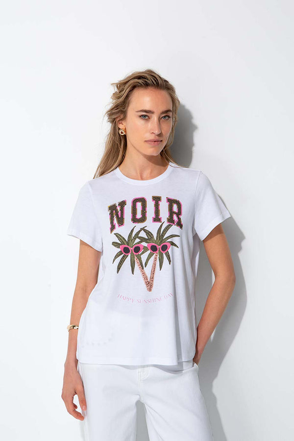T-Shirt mit Placement Print | Sunny Palms