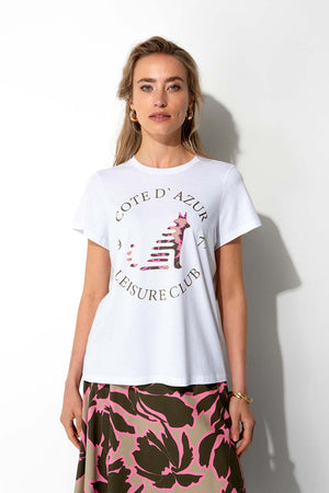 T-Shirt mit Placement Print | Cote D' Azur Cat
