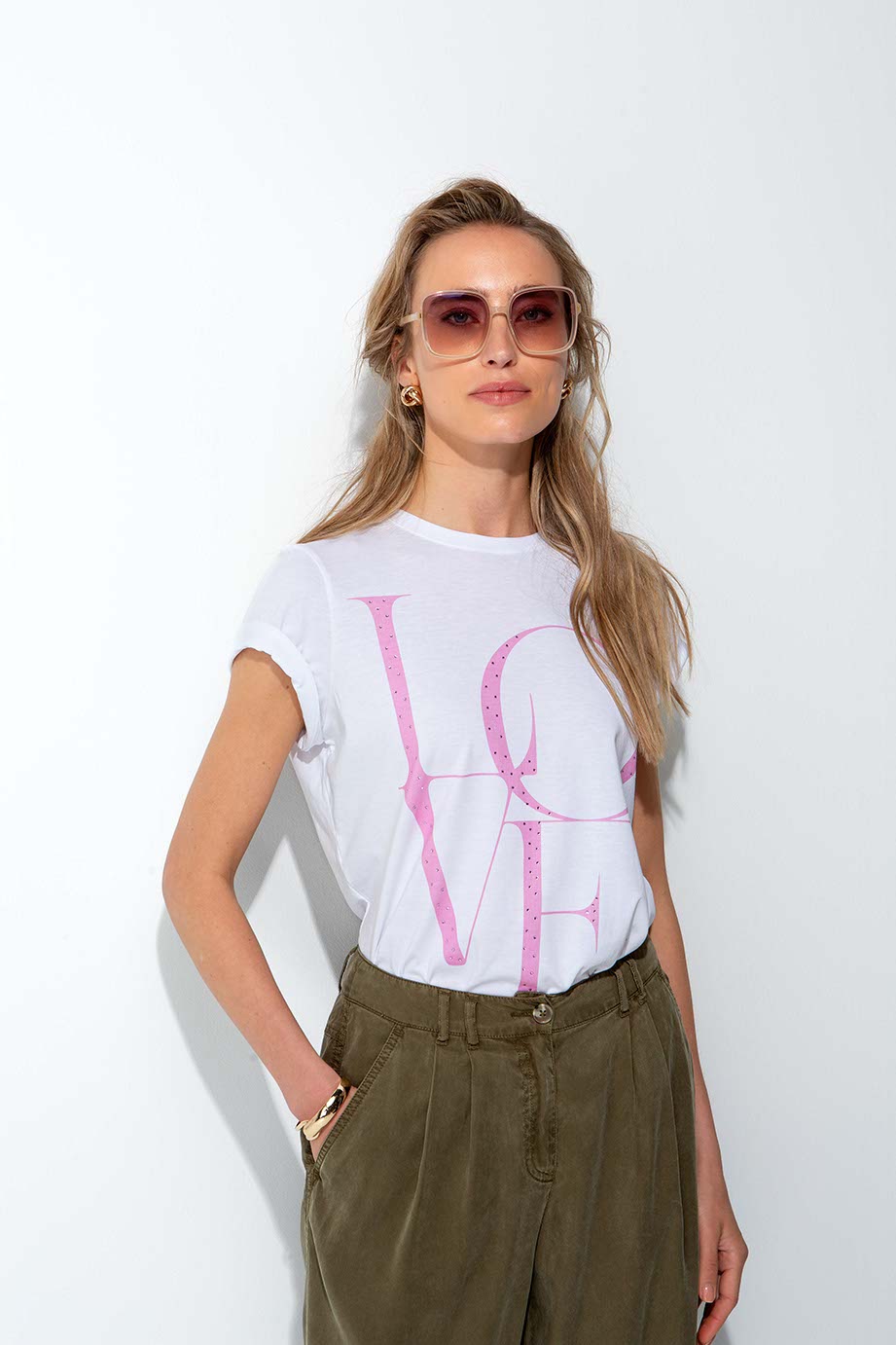 T-Shirt mit Placement Print | LOVE