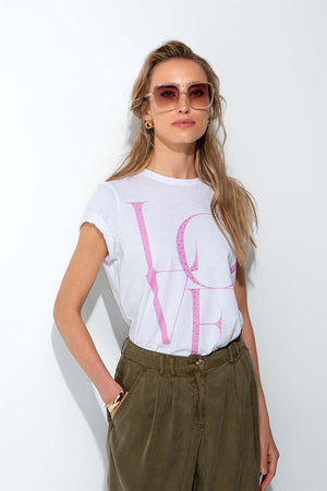 T-Shirt mit Placement Print | LOVE
