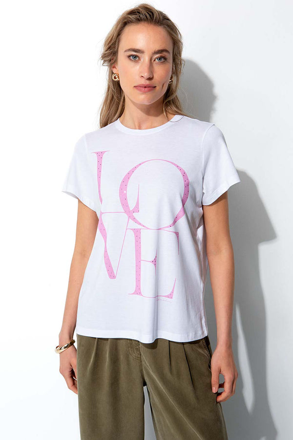 T-Shirt mit Placement Print | LOVE