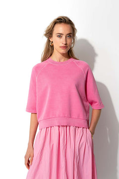 Short-sleeved sweatshirt | soft pink