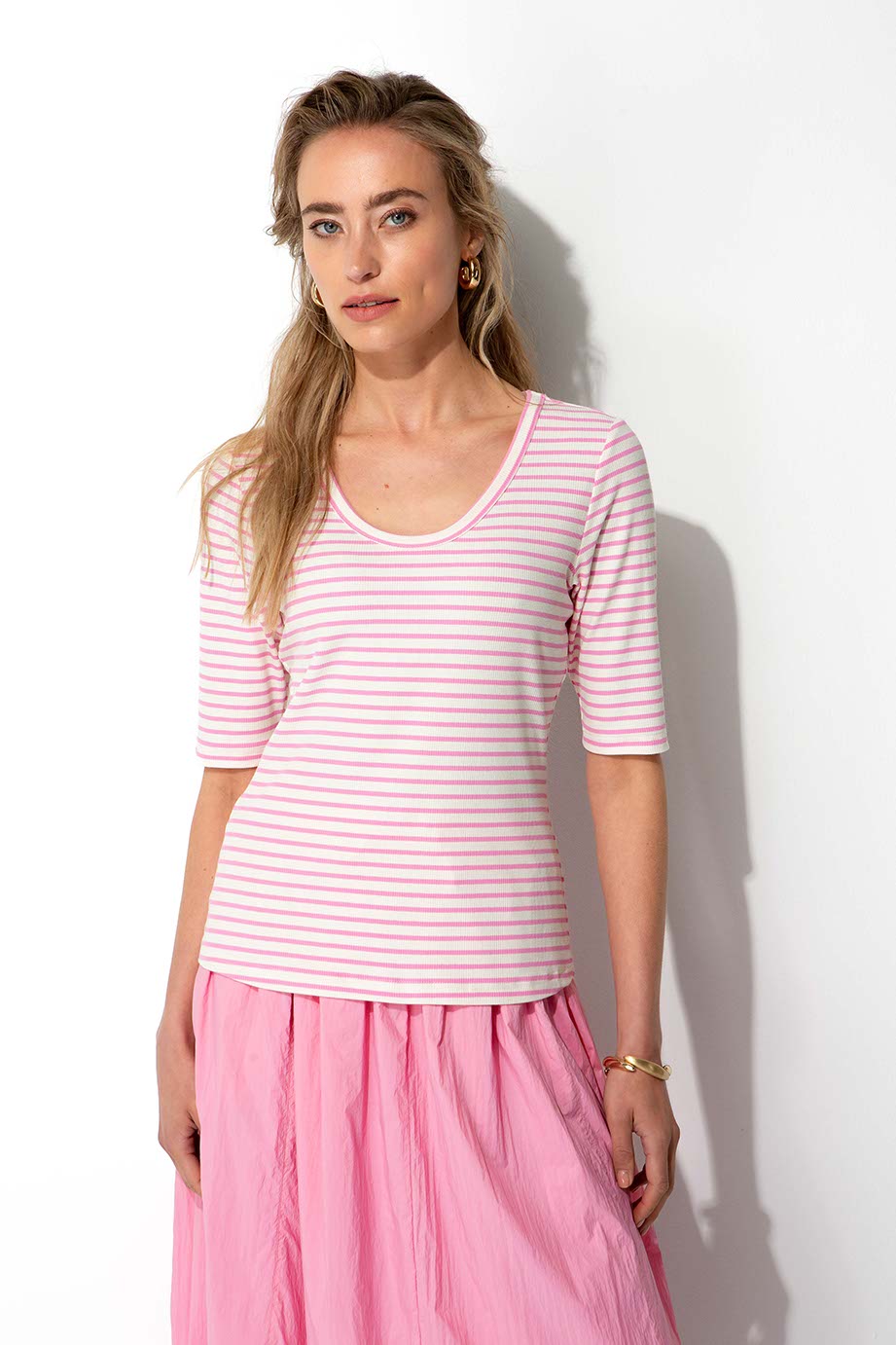 Gestreiftes Shirt | soft pink