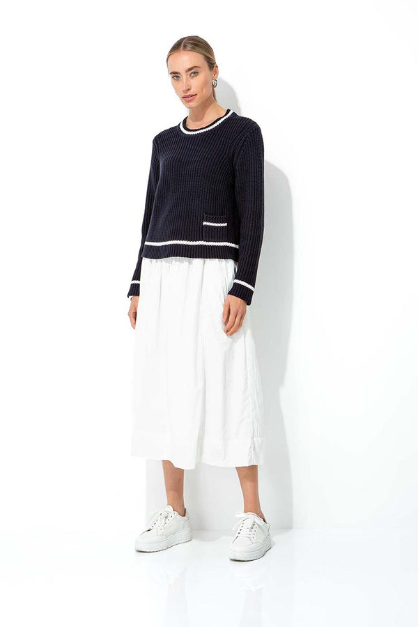 Strickpullover in Baumwollmix | Navy